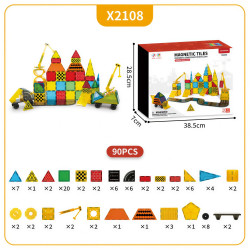 Magnetbausteine LELINO Build, 90 Stück